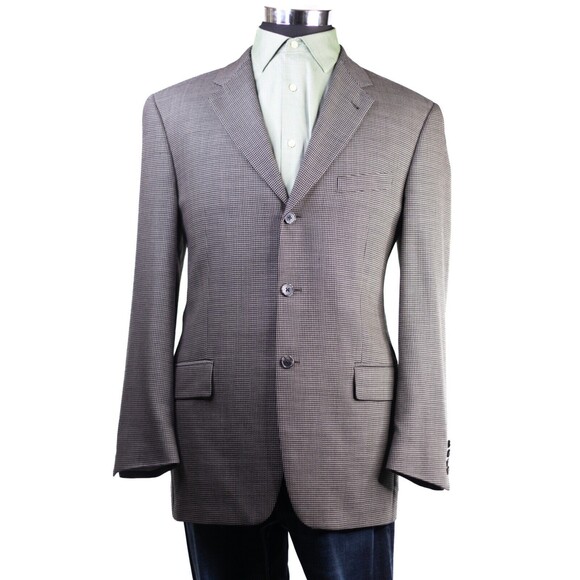 Joseph Abboud Mens Sport Coat Blazer Sport Jacket 3 Button Wool 40R Micro check - Picture 2 of 12